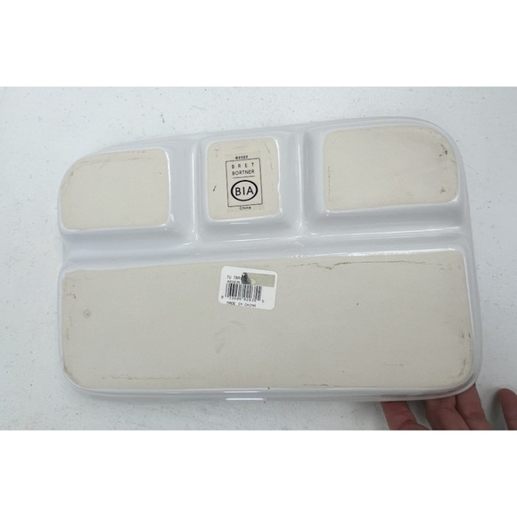 Crate & Barrel White T.V. Tray Dish Designed By‎ Bret Bortner Oven, Washer Safe - Picture 3 of 3